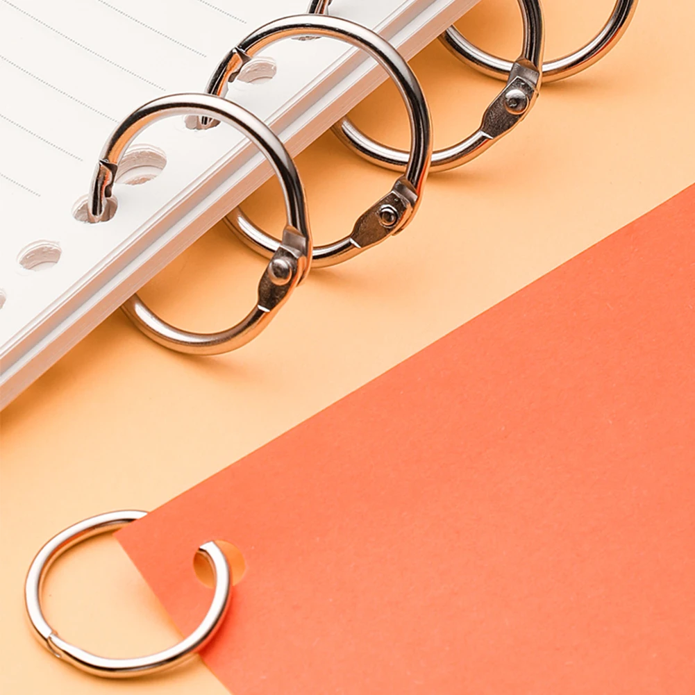 Loose Leaf Binder Rings NoteBook Metal 15/30pcs 16-80mm DIY Albums School Keychain Opening Binding Hoops Office Binding Supplies metal ring binder metal binder ring loose leaf binding coil plastic binding rings notebook accessories