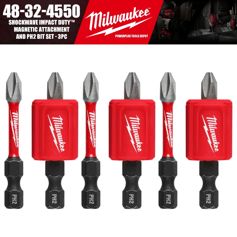 Set 32 Punte Milwaukee Shockwave 4932464240 - Compatte Con Gancio Per Cintura E Arresto Profondità - Foto 9