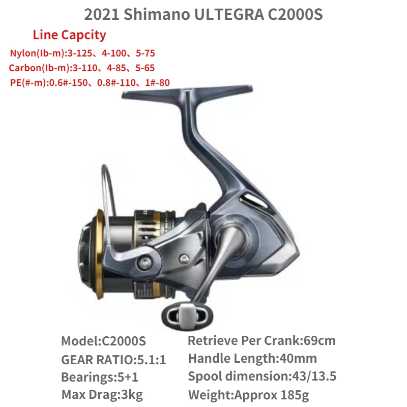 2021 NEW SHIMANO ULTEGRA 1000-5000 Fishing Spinning Reels G Free