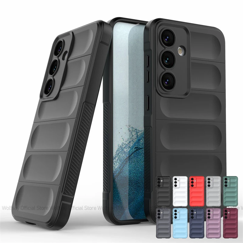 Per Samsung Galaxy S24 Custodia Luxury Skin Silicone Antiurto Anti-Impronta Tpu Cover Per Telefono Samsung Galaxy S24 Plus S24 Ultra