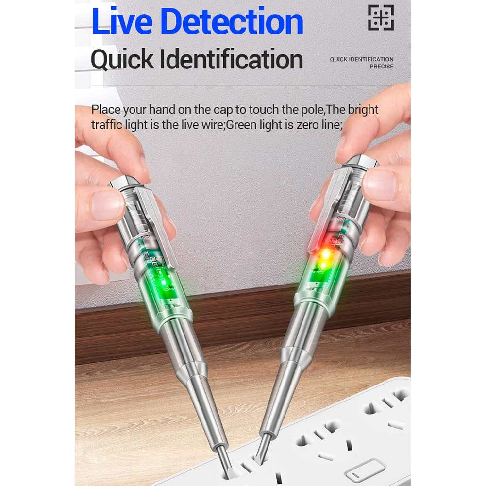 디지털 유도 테스터 24-250V 전압 검출기 테스트 펜, 전기 스크루 드라이버 프로브 전압 테스트 펜 표시등 포함, 10 개