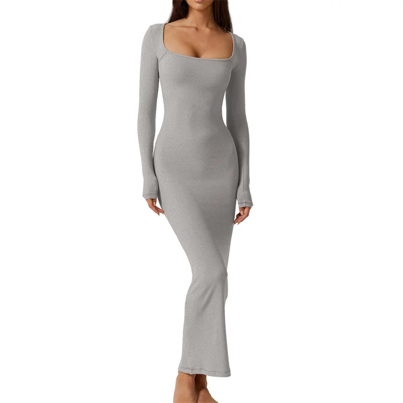 y2k Bodycon Dress Women Going Out Solid Color Square Neck Long Sleeve Dresses Sexy Evening Party Dresses Clubwear 9 y2k Bodycon Dress Women Going Out Solid Color Square Neck Long Sleeve Dresses Sexy Evening Party Dresses Clubwear