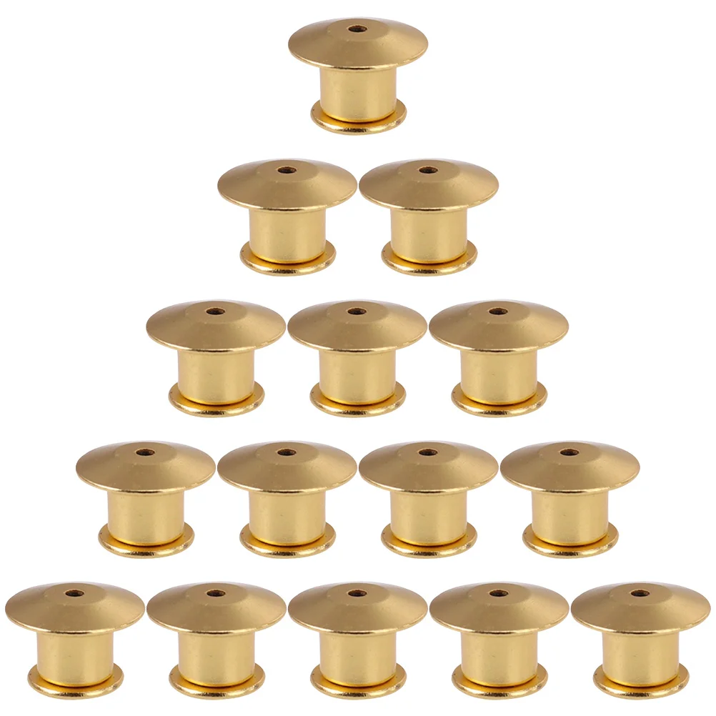 

15 Pcs Flat Head Buckle Cap Pin Badge Backs Alloy Keepers Replacement Brooch Jewelry Professional Metal Locking Clasp