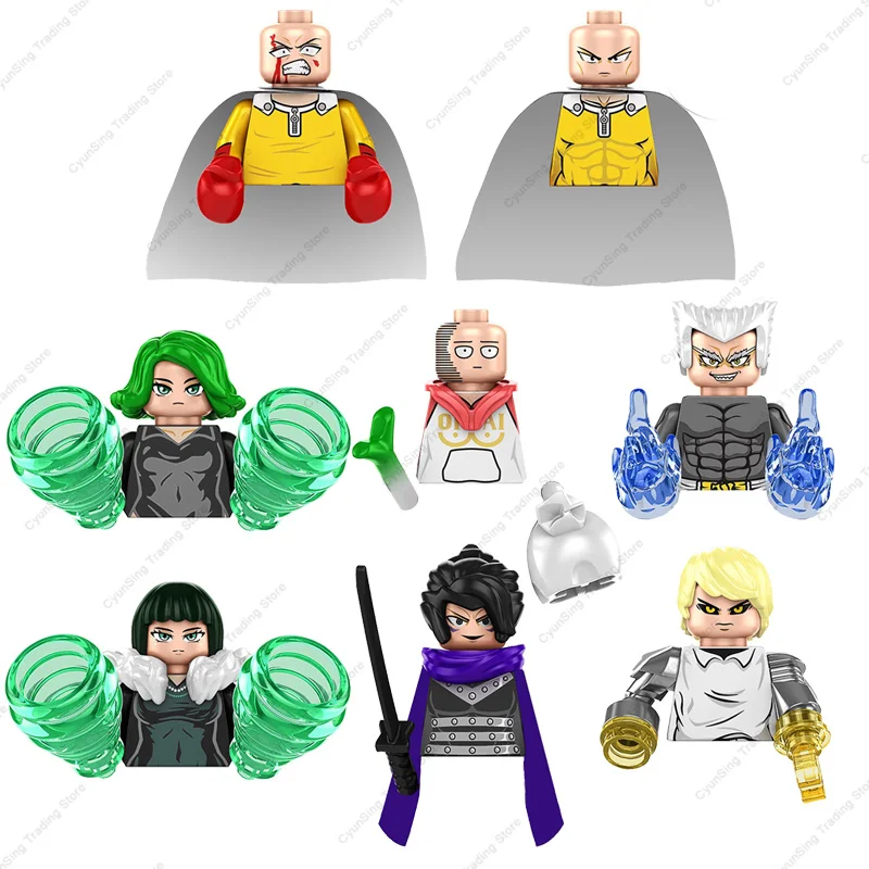 Экшн-фигурки ONE PUNCH-MAN, Сайтама, Генос, ужас, торнадо, мини-фигурки, модель, кирпичи, строительные блоки, аниме, мультяшная кукла, детские игрушки, 2024