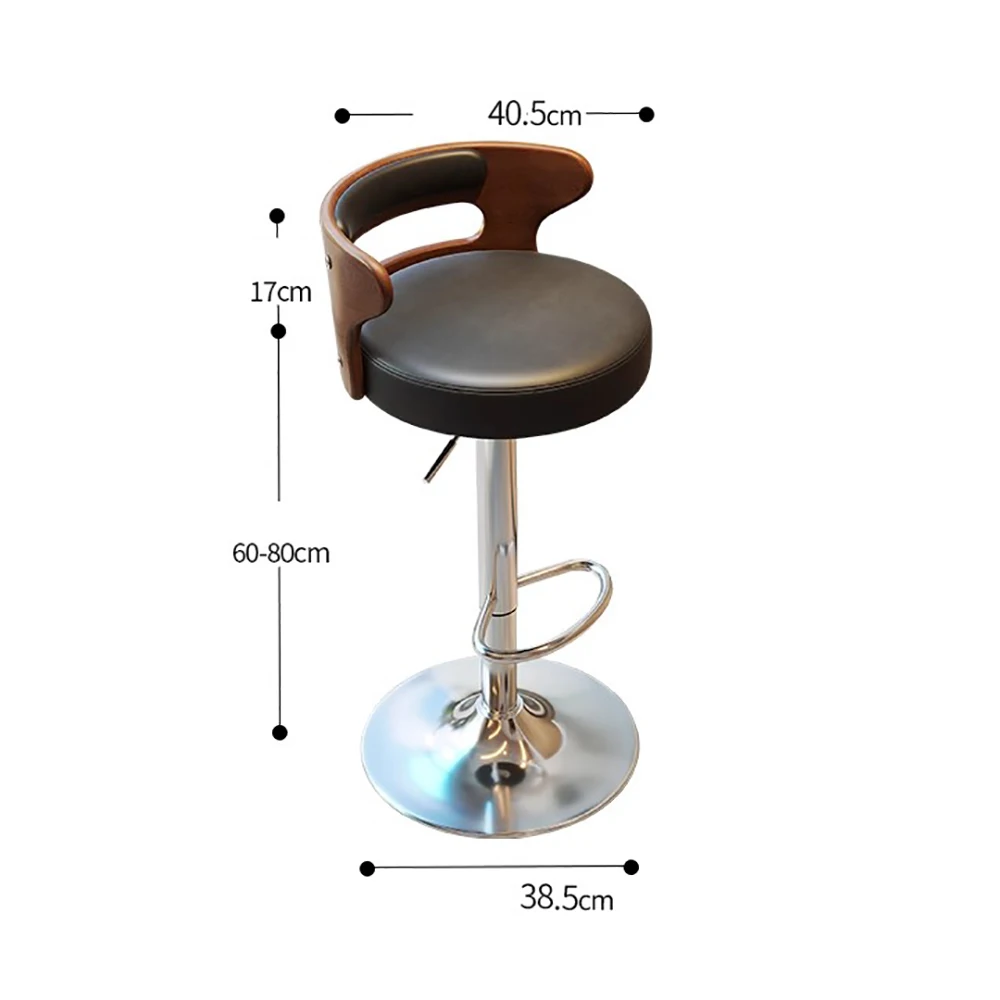 Vintage Classic Bar Chair Luxury Premium Minimalist Ergonomic Bar Chair Adjustable Trendy Taburetes De Home Furniture