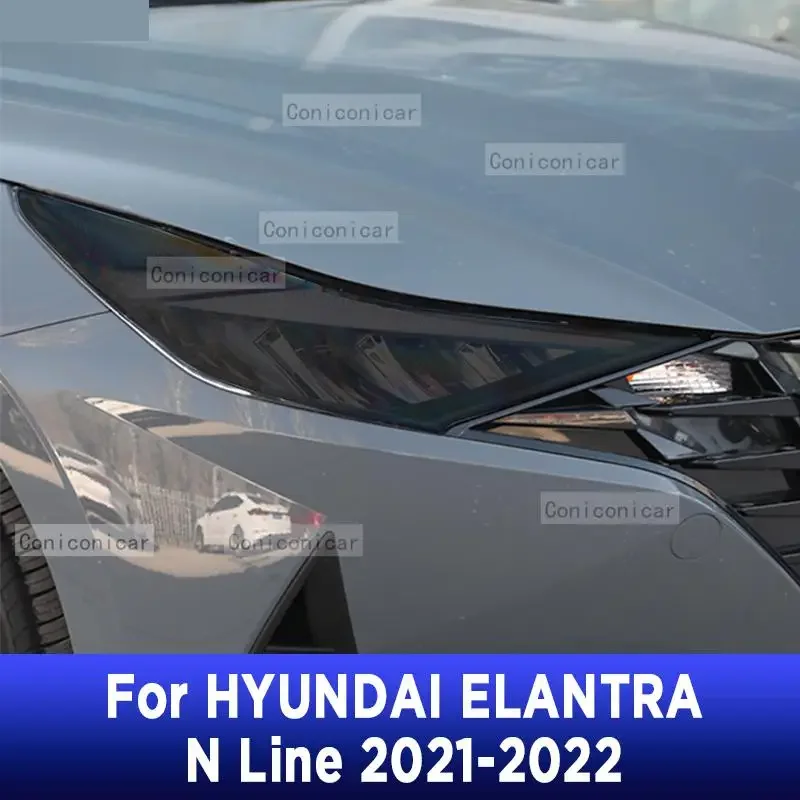 

2 Pcs Performance Car Headlight Protective Film Front Light Black TPU Sticker For HYUNDAI ELANTRA N Line 2021-2022 Accessories
