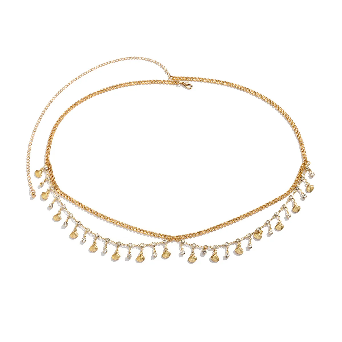 Bikini-Taillenkette – mehrlagiger Strass-Körperschmuck für Frauen, Schmetterling, Metallfransen, Y2K-Strandzubehör, Sommerfest – Detail 8