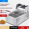 Electric fryer Thickened fryer Timing function Large capacity stainless steel fried chicken ribs fried string deep-fried dough s 1