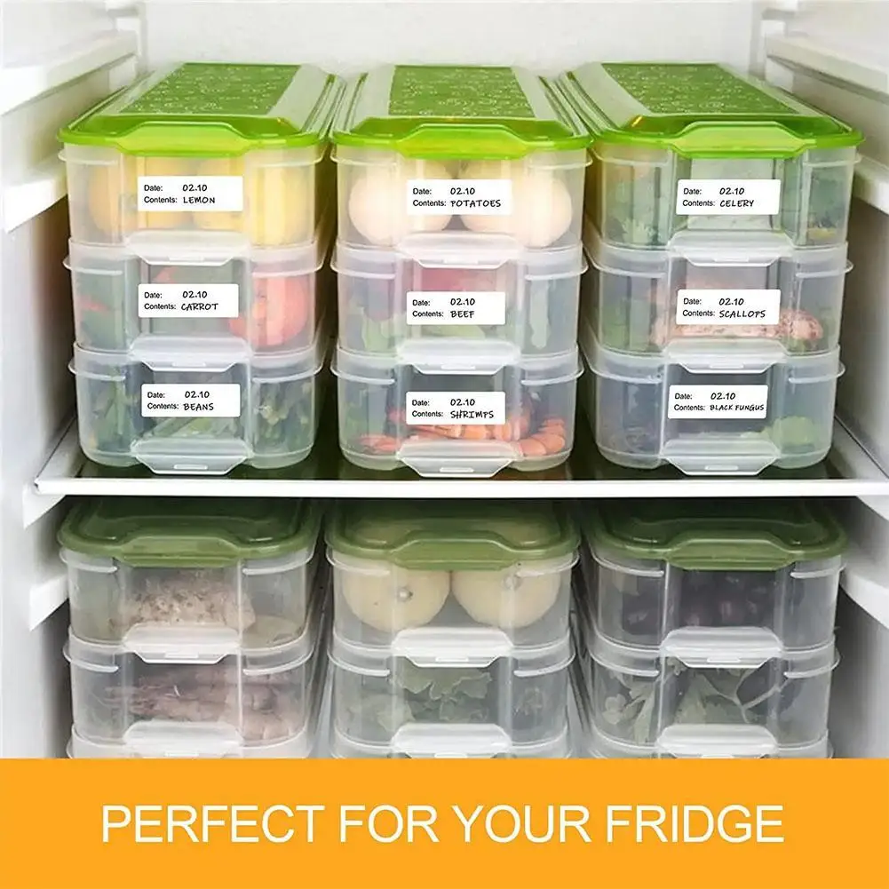 Waterproof & Oil-Resistant Removable Food Labels Roll 500Pcs Adhesive Stickers Freezer Food Storage & Containers