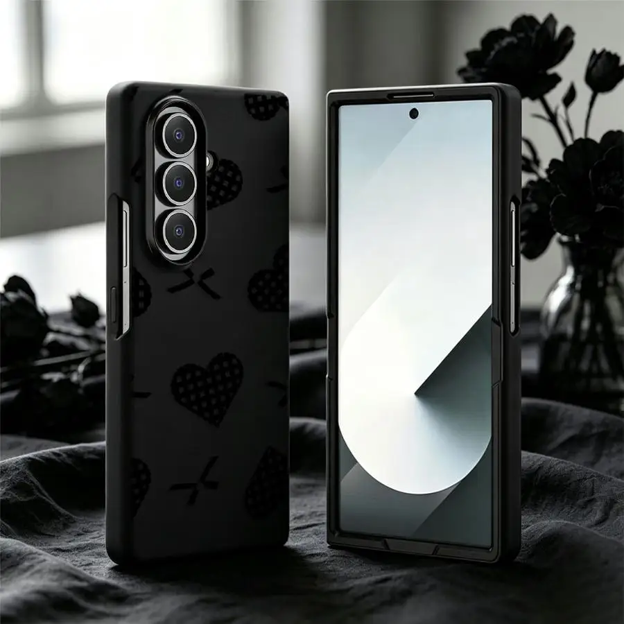 Elegant Bowknot Hearts Phone Case with Back Cover Design
