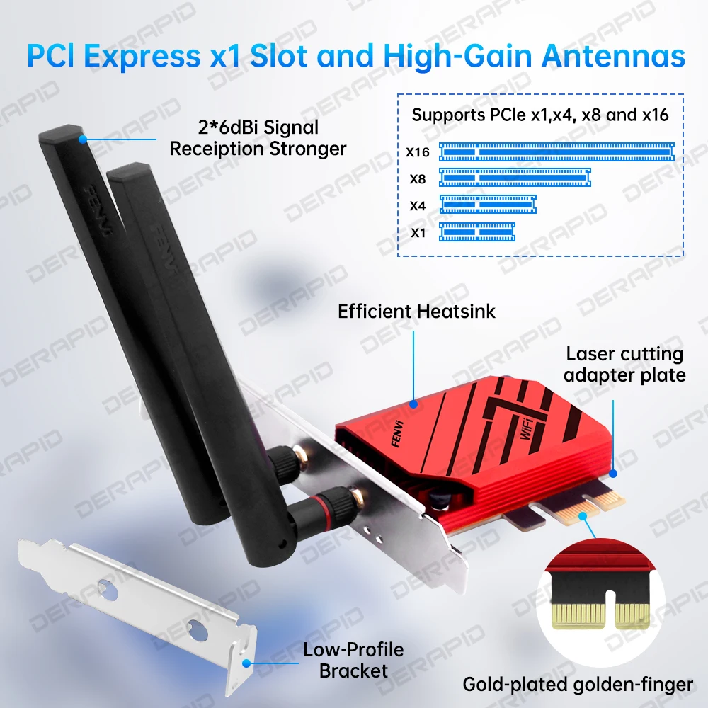 WiFi 7 MT7925 PCIE 네트워크 카드 블루투스 5.4 무선 어댑터 5400M 트라이 밴드 2.4G 5G 6GHz Wi-Fi7 안테나 카드 (윈도우 10/11용)