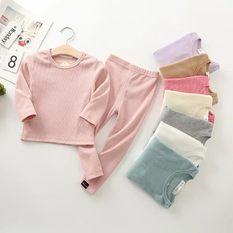 Kids Pajamas Set Kids Clothing Set Cotton Long Sleeve Tops+Pants 2pcs For Boys Girls