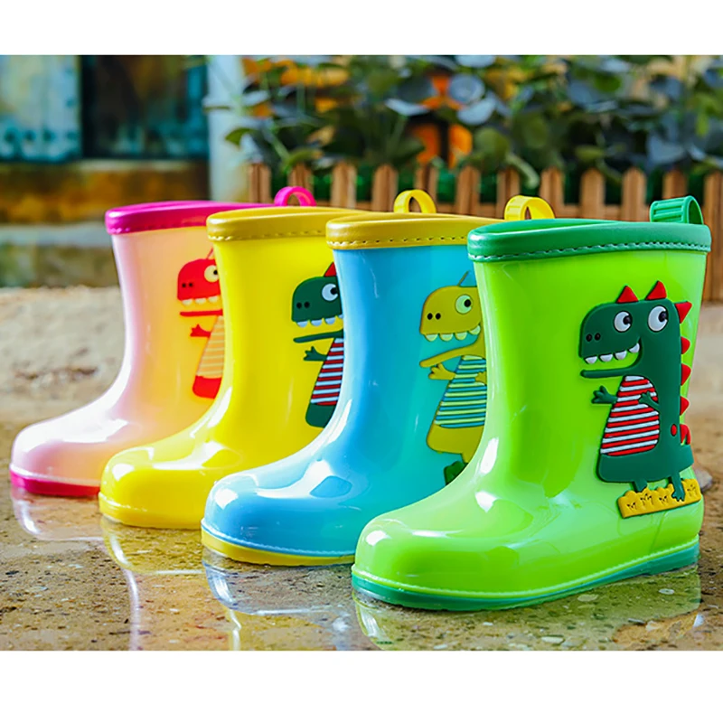 Cartoon Cute Dinosaur Children Rain Shoes for Boys Girls Waterproof Antiskid Rainboots Toddler Kids Water Shoes botas de lluvia