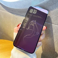 Premium 8D Mirror Tempered Glass Screen Protector - Full Coverage Protective Film - Mirror Glass (PURPLE)