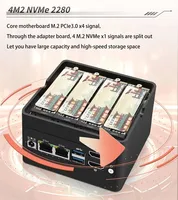 New Pocket Slot Firewall Mini PC 4xM.2 NVMe  Intel 3 N355 N305 N150 N100 NAS Computer 2xi226-V 2.5G DDR5 4800 2xUSB3.2 2xHDMI2.0 2