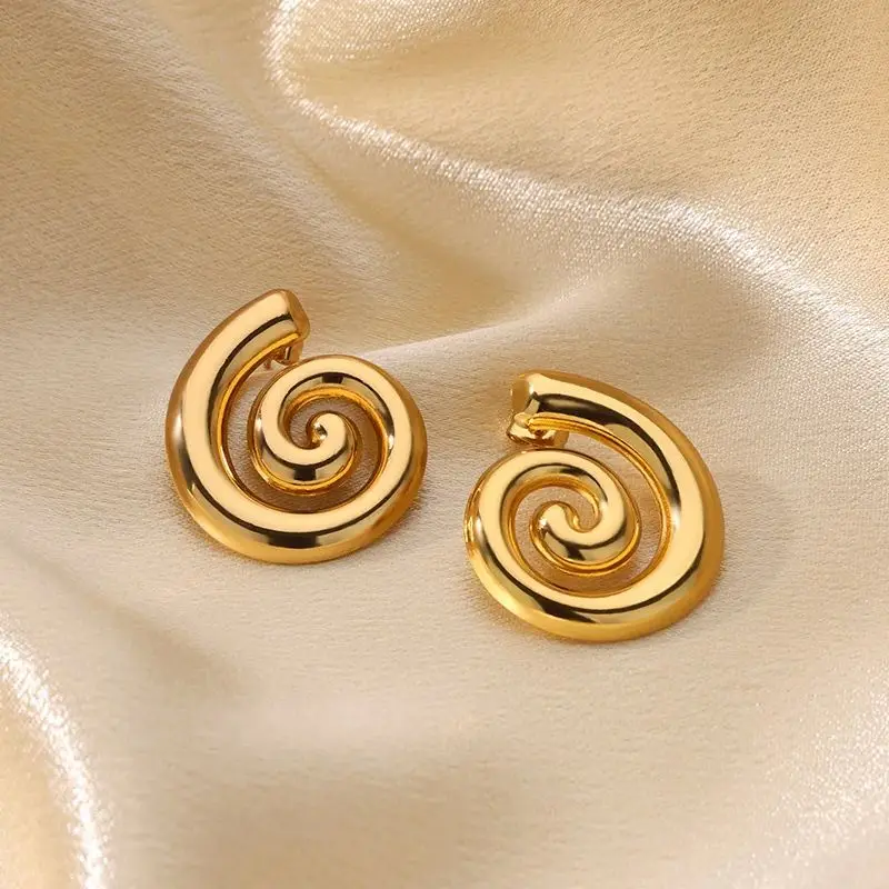French Temperament Earrings for Women Stainless Steel Gold Color New In Stud Earrings 2025 Trend Ear Piercing Wedding Jewelry