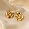 French Temperament Earrings for Women Stainless Steel Gold Color New In Stud Earrings 2025 Trend Ear Piercing Wedding Jewelry