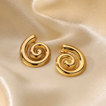 French Temperament Earrings for Women Stainless Steel Gold Color New In Stud Earrings 2025 Trend Ear Piercing Wedding Jewelry