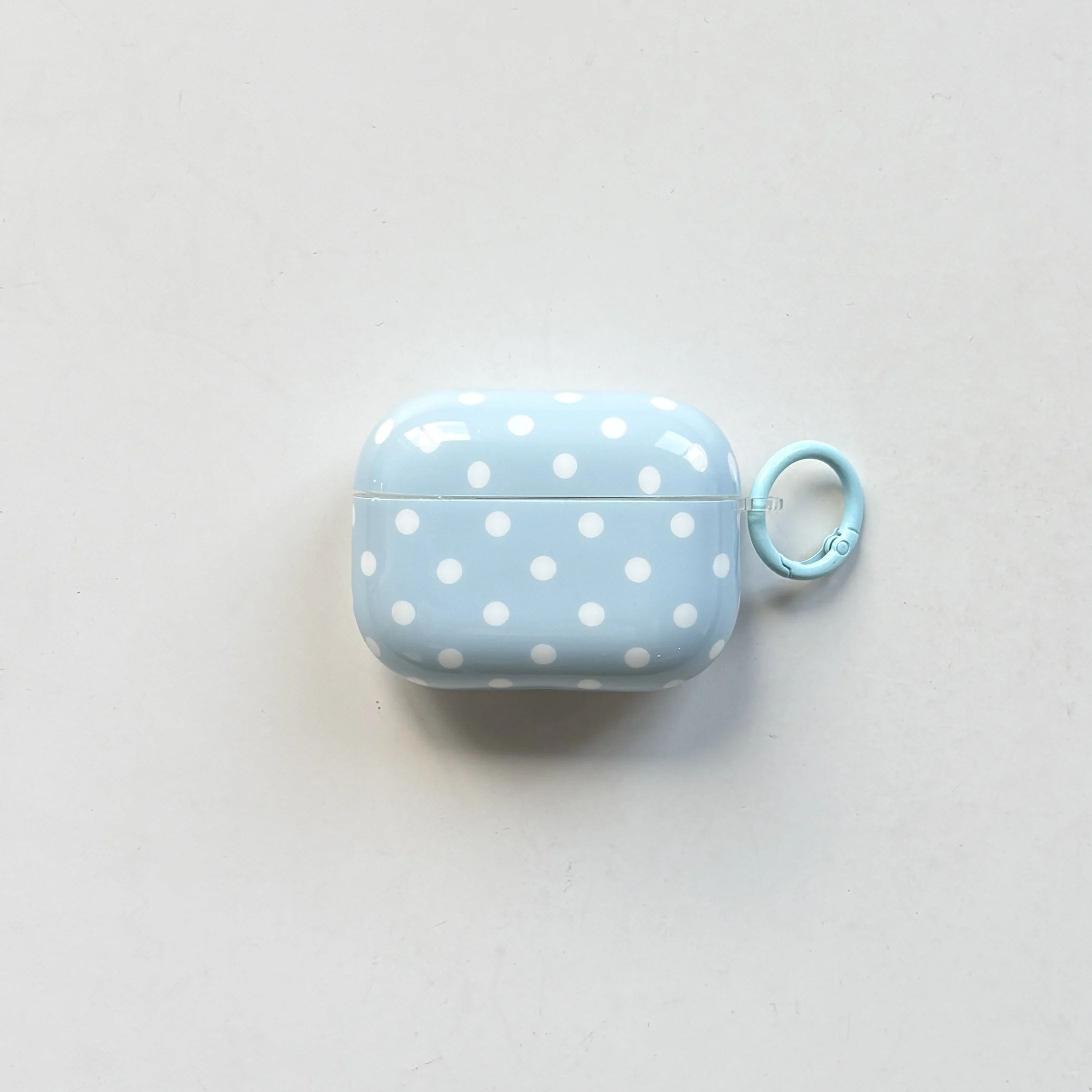 Chic Glossy Light Blue Wave Point Earphone Cover Case