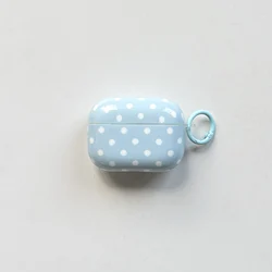 Chic Glossy Light Blue Wave Point Earphone Cover Case - AirPods 4 (Blue)