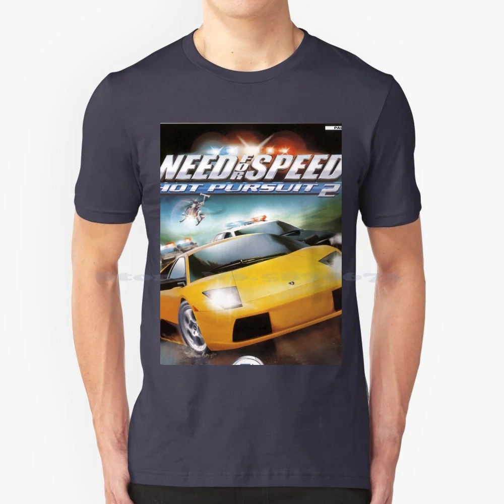 Bisogno Di Speed Hot Pursuit 2 Cover Art T Shirt 100% Cotone Tee Bisogno Di Speed Cover Art Racing Classic Anni '90 Gaming