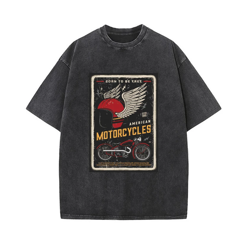 

Футболка в стиле хип-хоп для мужчин и женщин, крутая тенниска с принтом графики для мотоцикла, летняя хлопковая майка с коротким рукавом в стиле Харадзюку