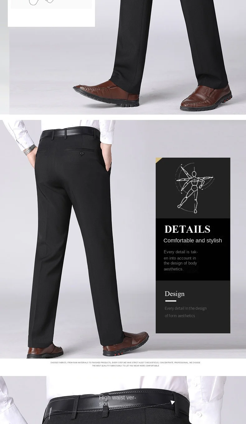 Description Picture 5 of item2024 Men's Casual Pants Business Men's Autumn Loose Straight Stretch All-Matching Casual Suit Long Pants Spring