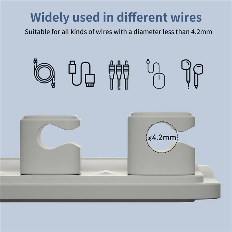 Magnet Cable Winder Row Plug Adhesive Silicone USB Cables Fixer Organizer Solid Color Cable Holder Line Charger for Desk Office