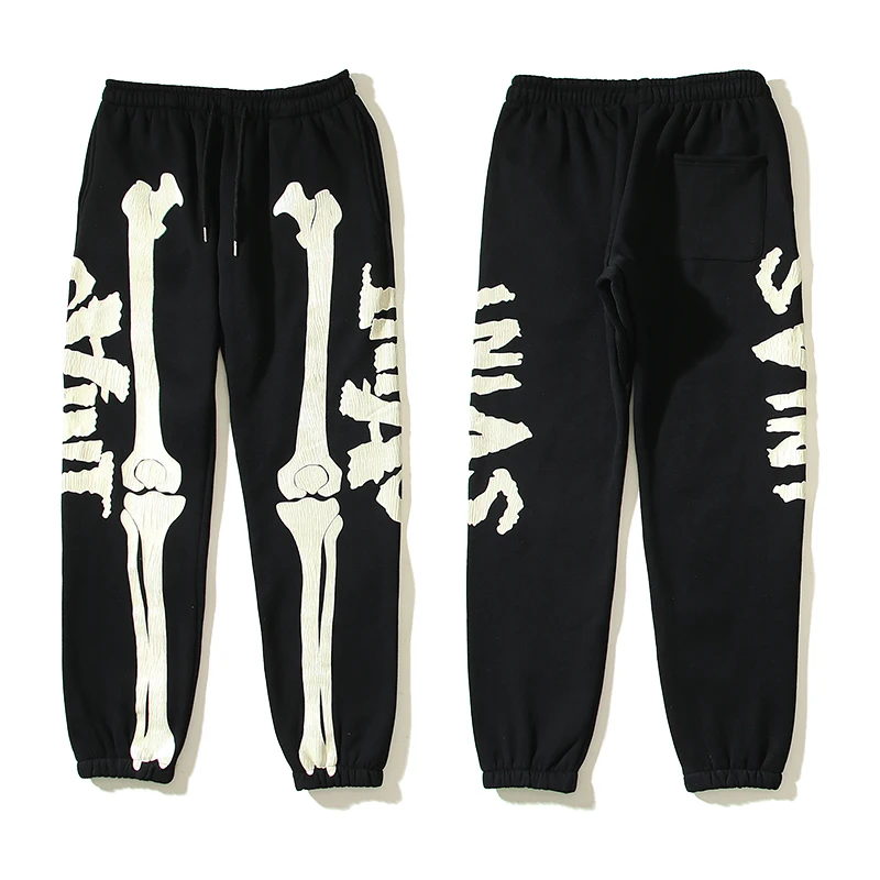 

Y2K Cracked Skeleton Bone Print Saint Michael Sweatpant Fleece Pant Men Women American Streetwear Vintage Casual Jogger Trousers