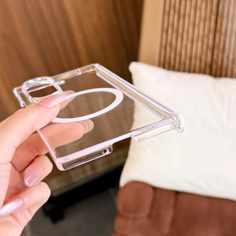 Transparent Magnetic Shockproof Case with Wireless Charging Support