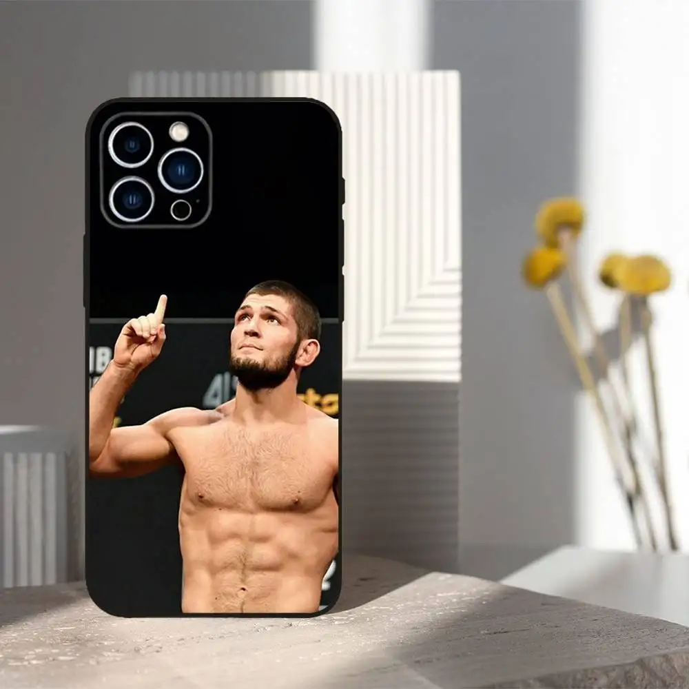 Champion Boxing K-Khabib Soft Silicone Black Phone Case Cover