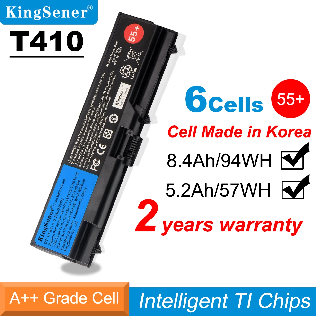 Kingsener Batteria Del Computer Portatile Per Thinkpad L512 L412 L520 E425 E520 E525 W520 T410 T420 T510 T520 42T4751 42T4752 42T4885 42T4886 55 +