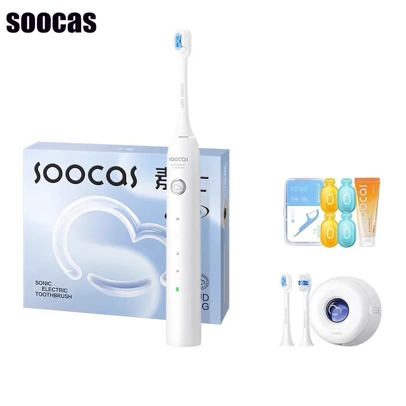 SOOCAS D5 성인 소닉 전동 칫솔 UVC 살균 상자 180 일 긴 대기 자동 칫솔 IPX8 Type-C 충전