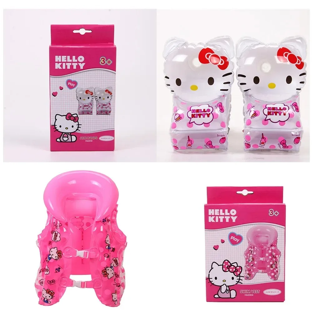 

Anime Kawaii Cute Sanrio Hello Kitty Swimming Beginner Swimming Waistcoat Cartoon Aeration Life Jacket Sleeve Festivals Gift