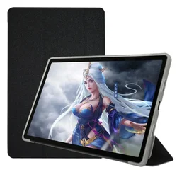 Premium Flip Cover with Folding Stand and PU Leather Protective Shell for T50 Pro (Design B Black)