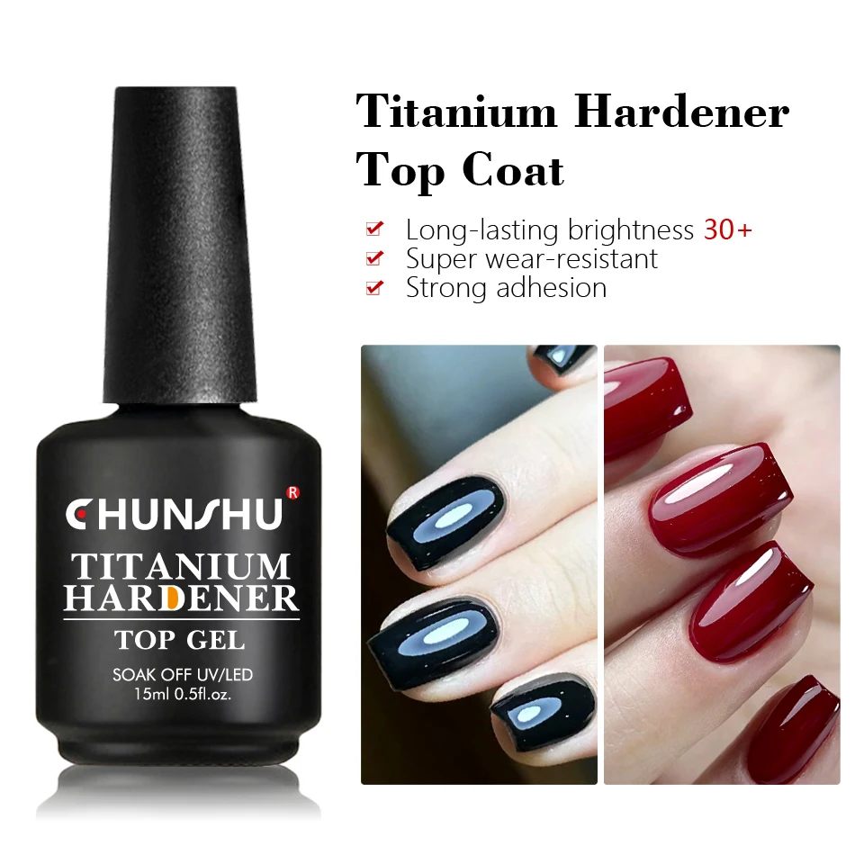Gel Nail Polish Gel Nail Varnish 15ml Titanium Top Coat No Wipe UV