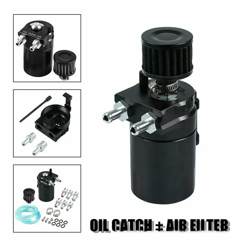 

Car Modification Universal Two-hole Oil Breathable Pot With Breathing Air Filter Steel Aluminum Oil Gas Separator Universal Oil