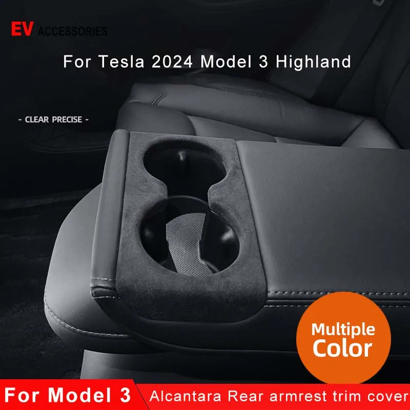 

Задний подлокотник для Tesla Model 3 Highland 2024 из алькантары, крышка для чашки с водой, декоративная панель, автомобильные принадлежности, внутренний мод