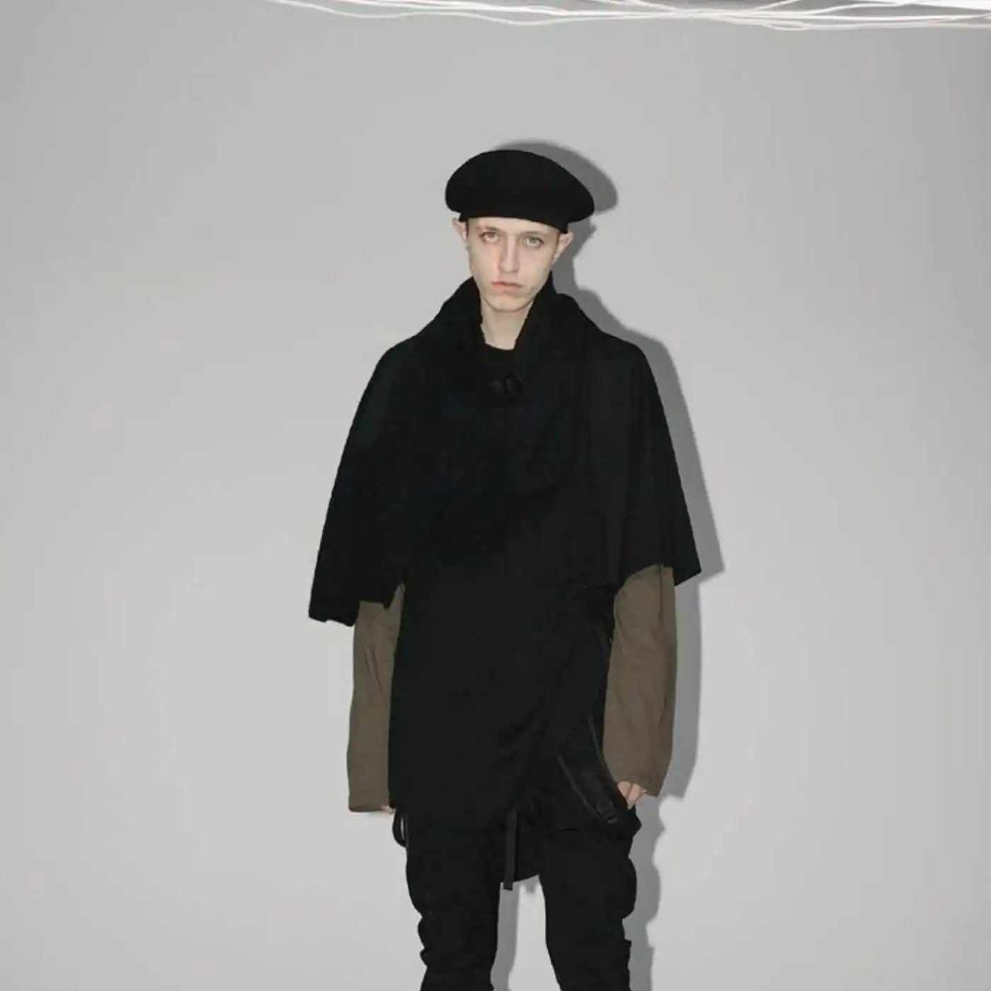 YOJI OOAK WOOl knitted wool black hat by Japanese designer fashion men's beret