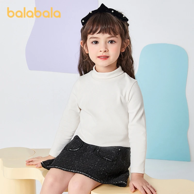 

Balabala Toddler Unisex Long-Sleeved T-Shirt Winter Simple Comfortable Warm Base Layer