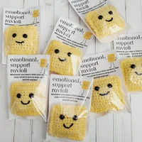 1PC 100% NEW Emotional Support Ravioli Knitted Positive Energy Pocket Doll With Card For Home Room Decoration Gift 2