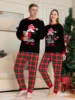 Christmas Family Outfit Mom Daughter Dad Son Family Matching Pyjamas Set Soft long sleeved pyjamas Cute baby and dog jumpsuit 2