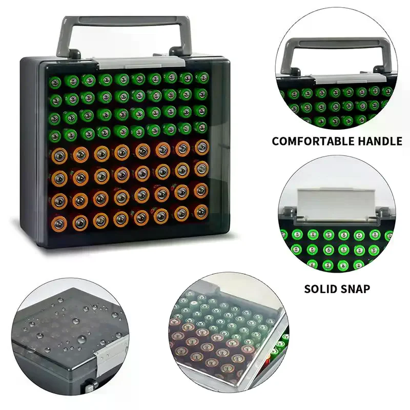 Organizzatore per Batterie, Contiene 72 Batterie AA AAA, Scatola Portabatterie, Contenitore per Garage, Organizzatore per Cassetti di Casa, Dispenser Portabatterie - immagine 2