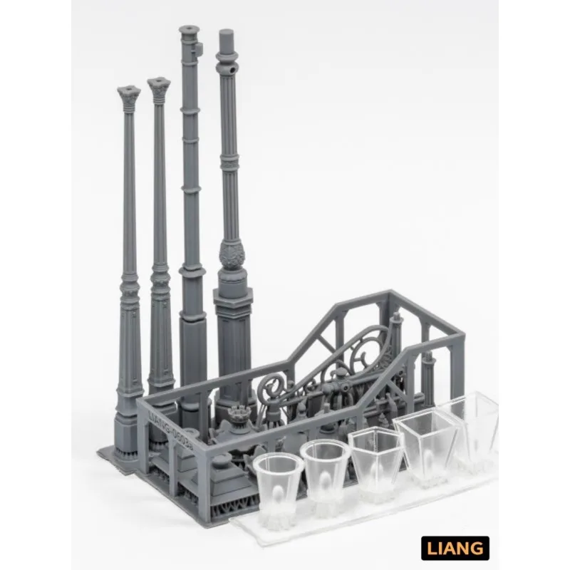 LIANG-0603 모델 가로등 벽 조명 1/35 스케일 조립 모델 빌딩 장면 모델링 취미 DIY 액세서리용 3D 부품