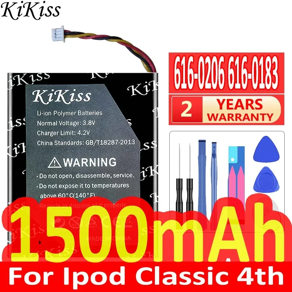 1500Mah Kikiss Potente Batteria 616-0206 616-0183 Per Apple Ipod Classic 4Th Gen/Photo U2 A1059 20 40Gb