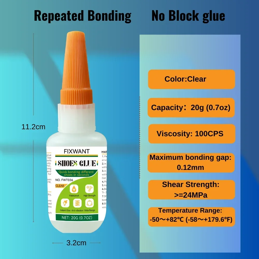 FIXWANT Professional Instan Shoe Glue Waterproof Hard-Wearing Strong Shoe Repair Adhesiv Repairman Repair All kinds Shoes 2