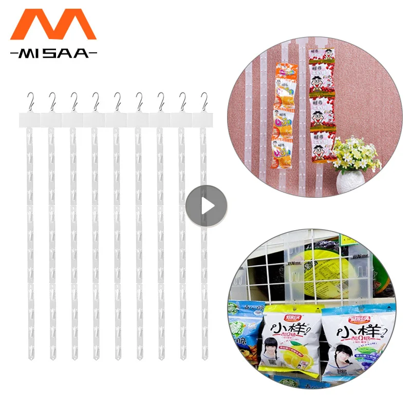 

Plastic Hanging Strips Merchandise Display Hooks Clips Strips Snack Supermarket Hanging Strips Commodity Retail Storage Strips