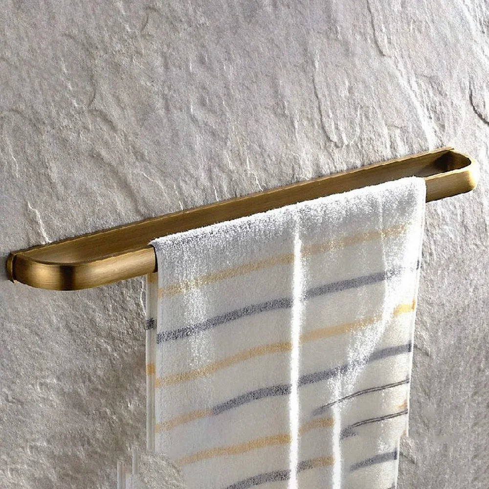 Wall Mount Antique Brass Bathroom Towel Single Bar Rail Rack Holder Bathroom Fitting Accessory aba174