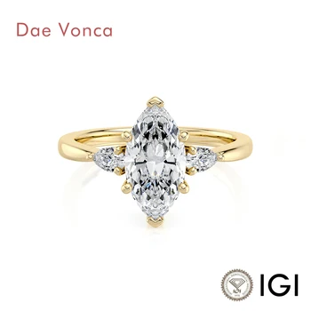 1.00CT Marquise Lab Grown Diamond Engagement Rings in 14K Solid Gold 1