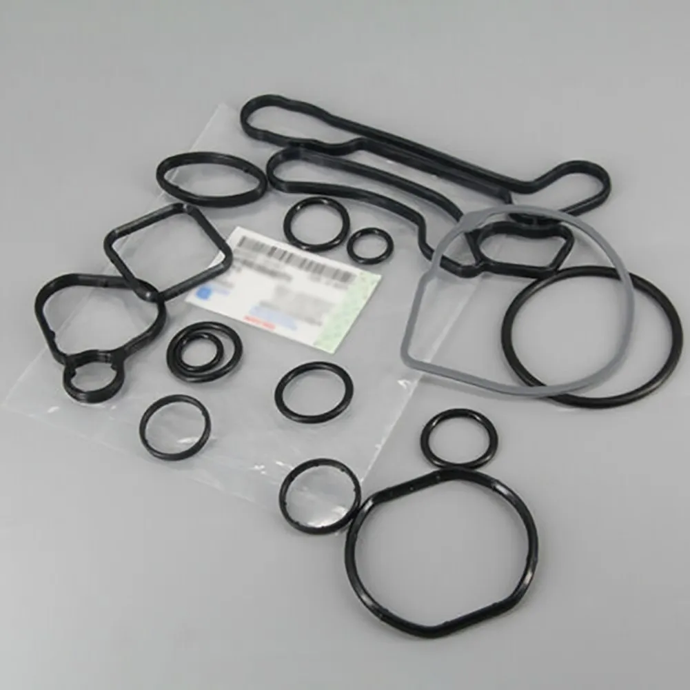 15Pcs Engine Oil Cooler Repair Kit Gasket Seal Full Suit Heat Exchanger Gaskets 55354071 55571687 for Chevrolet Aveo Cruze oil cooler kit oil cooler gasket